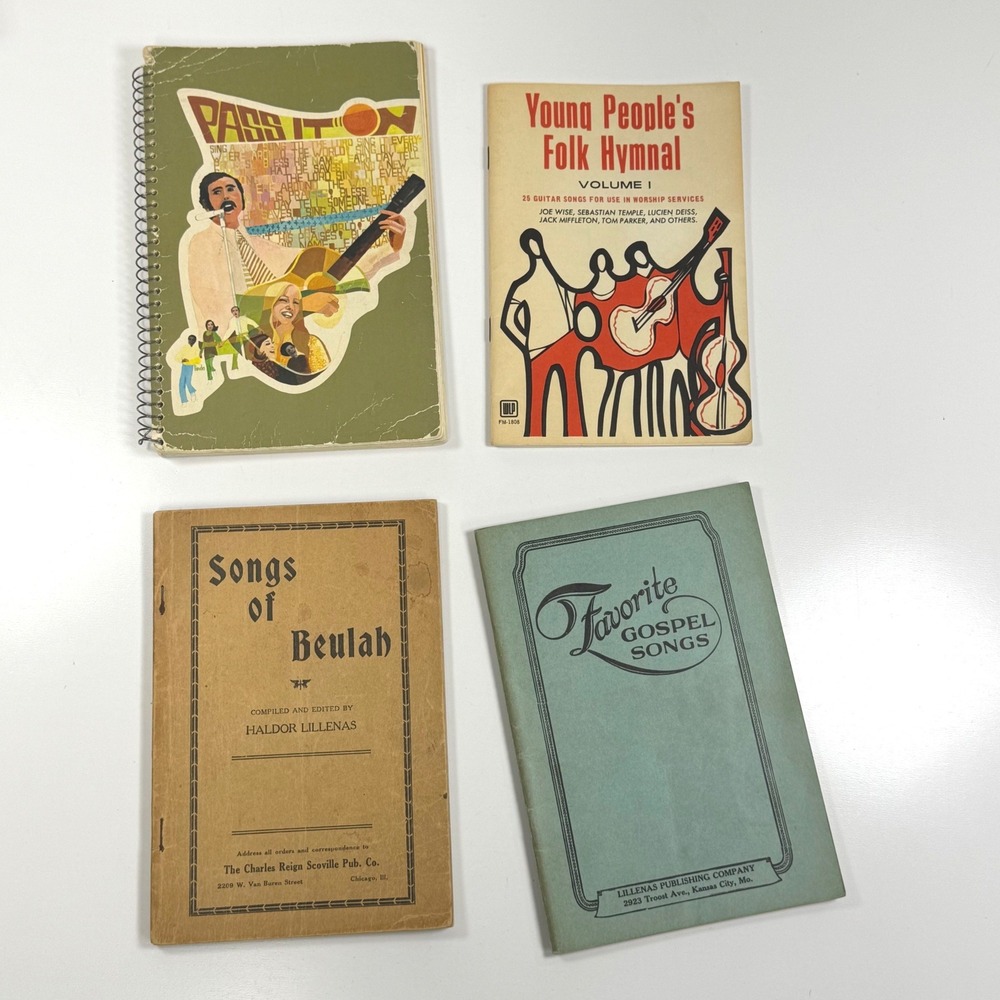 Vintage Christian Songbooks Lot Pass It On Folk Hymnal Gospel Music 1970s